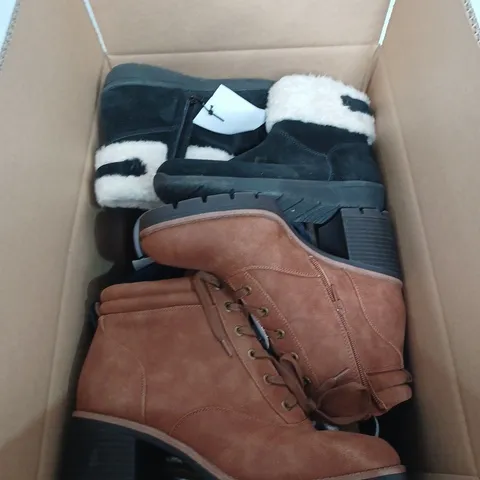 BOX OF APPROXIMATELY 10 PAIRS OF SHOES IN VARIOUS STYLES INCLUDING VIONIC AND PETER KAISER