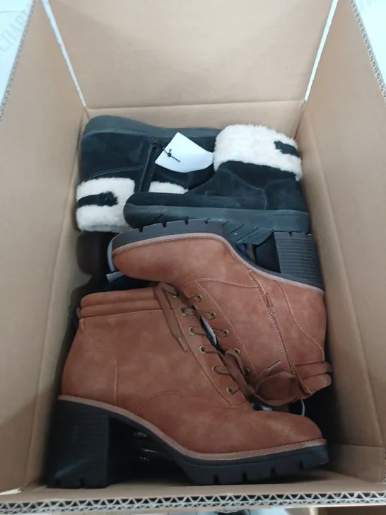 BOX OF APPROXIMATELY 10 PAIRS OF SHOES IN VARIOUS STYLES INCLUDING VIONIC AND PETER KAISER