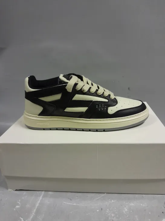 BOXED PAIR OF REPRESENT REPTOR LOW LEATHER TRAINERS - 8