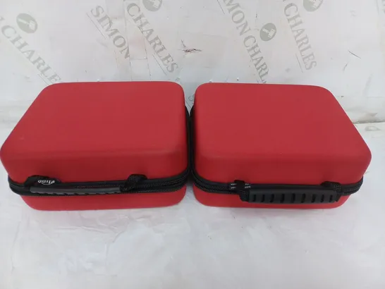 BOXED LOT OF 2 STORAGE CASES RED BY FLIPO