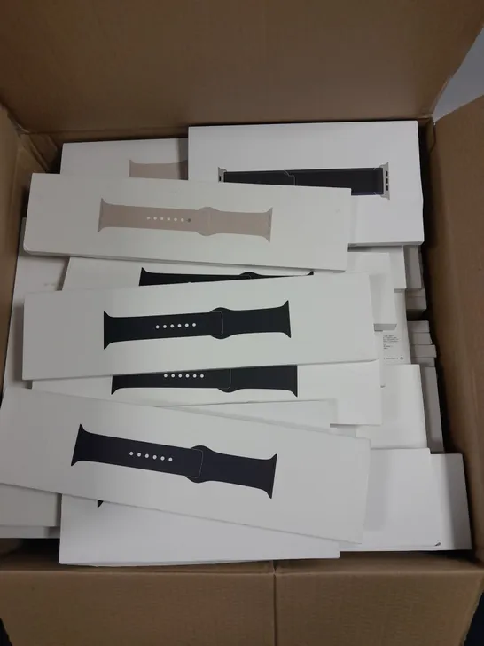 APPROXIMATELY 50 ASSORTED BOXED APPLE WATCH STRAPS FOR VARIOUS MODELS 