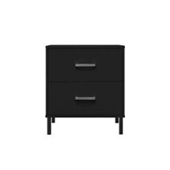 BOXED ALEXEI 2 DRAWER BEDSIDE TABLE BLACK