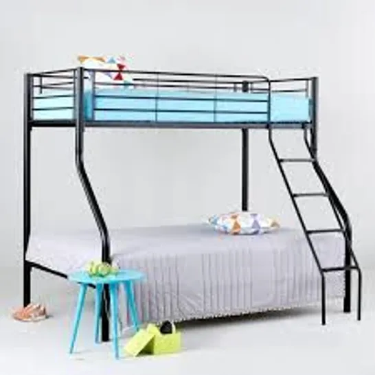 BOXED DOMINO METAL TRIO BUNK BED - BLACK (2 BOXES)