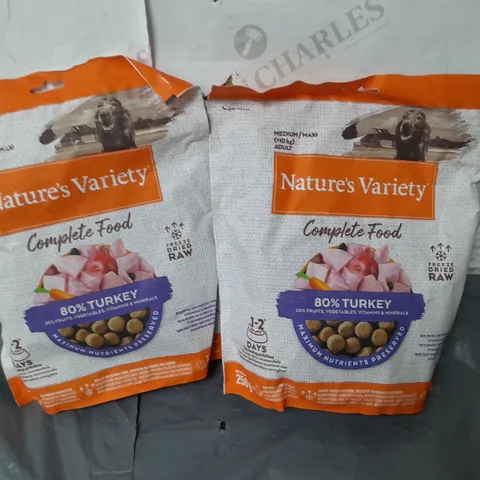 LOT OF 2 NATURES VARIETY 250G COMPLETE FOOD PACKS - MEDIUM/MAXI ADULT