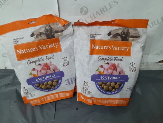 LOT OF 2 NATURES VARIETY 250G COMPLETE FOOD PACKS - MEDIUM/MAXI ADULT