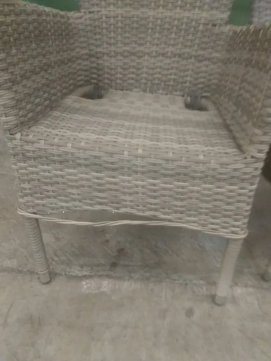 X4 RATTAN EFFECT GARDEN CHAIRS GREY