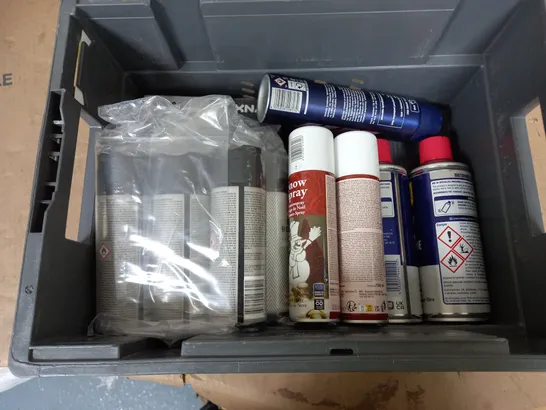 APPROXIMATELY 10 ASSORTED AEROSOLS TO INCLUDE NIVEA MEN SHAVE FOAM, GILLETTE SHAVE GEL, AND WD-40 ETC.