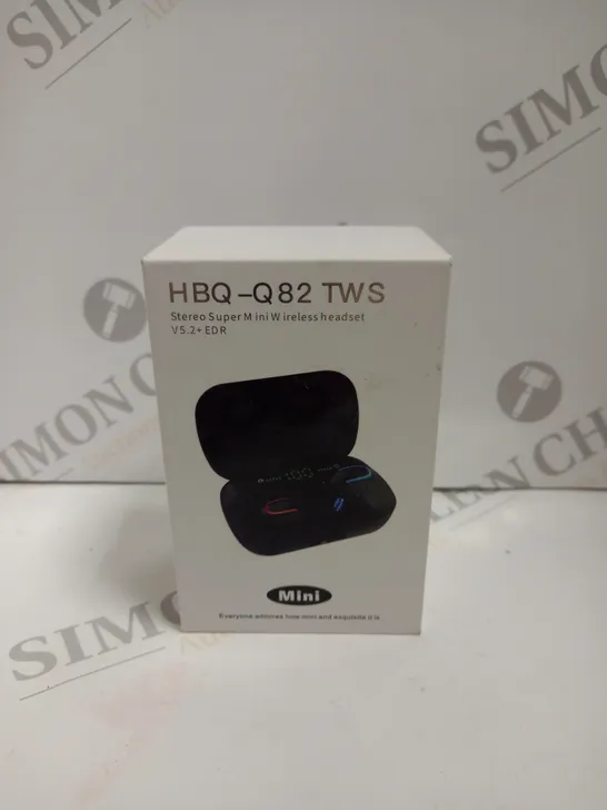 BOXED TWS HBQ-Q82SUPER MINI WIRELESS EARPHONES BLACK 