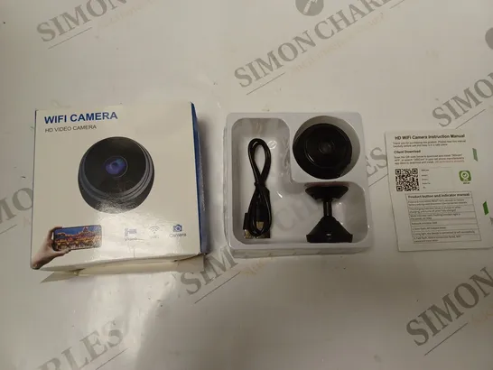 BOXED HD VIDEO WI-FI CAMERA WITH STAND, USB CABLE AND INSTRUCTIONS