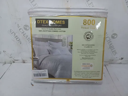 DTEX HOMES EGYPTIAN COMBED COTTON KING DUVET COVER SET IN WHITE