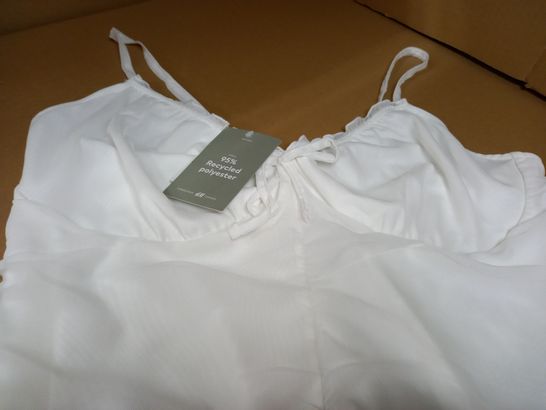 H&M WHITE RUCHED STATEMENT DRESS - XL