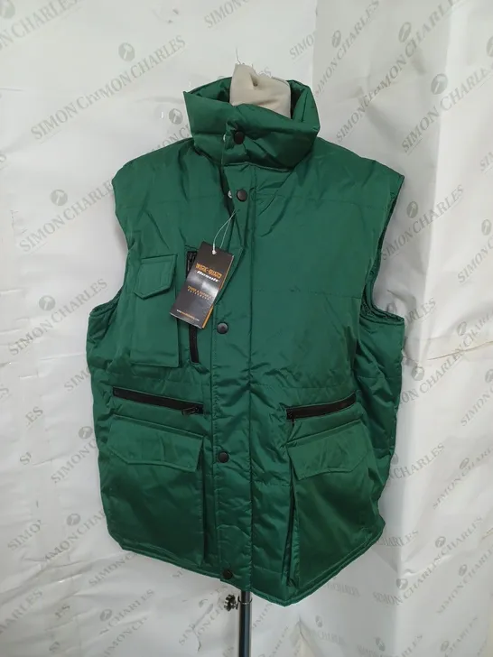 RESULT WORKWEAR PADDED VEST IN BOTTLE GREEN SIZE L