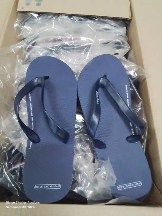 BOX CONTAINING 20 PAIRS OF MEXICO BANDHAS FLIPFLOP/SANDLES SIZE 9