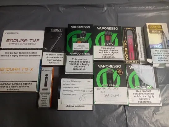 LOT OF 10 ASSORTED VAPING ITEMS TO INCLUDE VAPORESSO, ENDURA AND INNOKIN