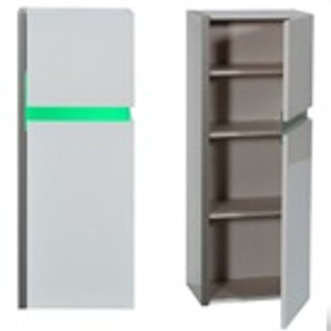 BOXED CROSSANA WALL MOUNT STORAGE CABINET IN WHITE GLOSS WITH LED