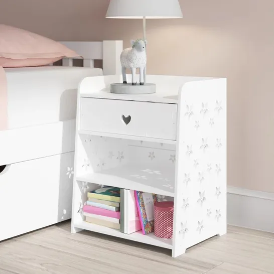 BOXED HARVILL MANUFACTURED WOOD BEDSIDE TABLE - WHITE (1 BOX)