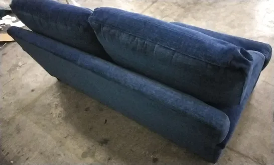 QUALITY DESIGNER LOUNGE CO 2 SEATER SOFA IN NAVY BLUE FABRIC