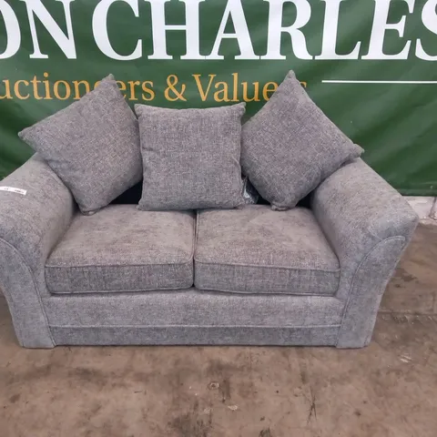 DESIGNER  DURY GREY CHUNKY WEAVE 2 SEATER SOFA