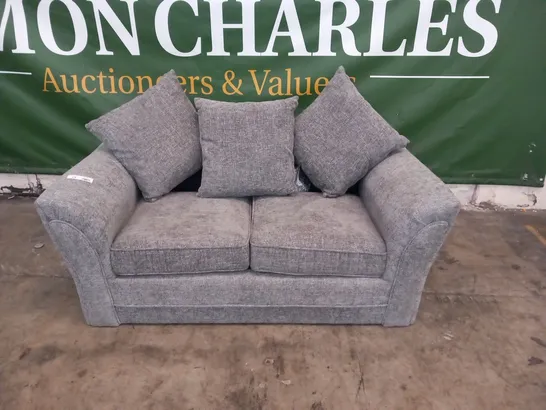 DESIGNER  DURY GREY CHUNKY WEAVE 2 SEATER SOFA