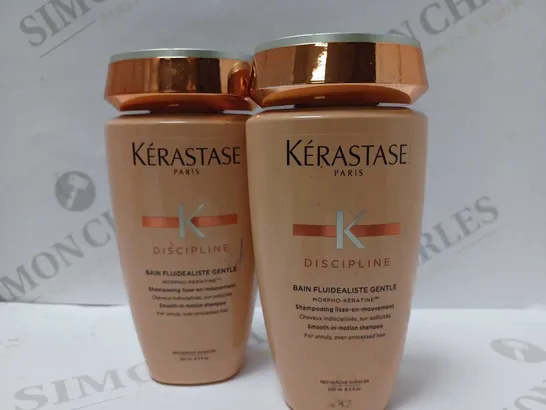 LOT OF 2 X 250ML KÉRASTASE DISCIPLINE BAIN FLUIDEALISTE SHAMPOO 