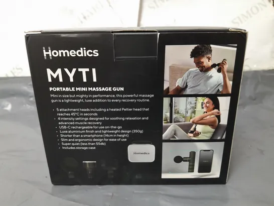 BOXED HOMEDICS MYTI PORTABLE MINI MASSAGE GUN 