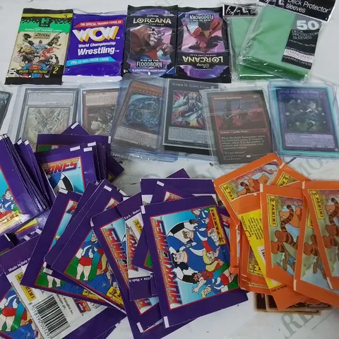 LOT OF ASSORTED COLLECTORS CARDS AND STICKERS TO INCLUDE LORCABA, HURRICANES AND MAGIC THE GATHERING 