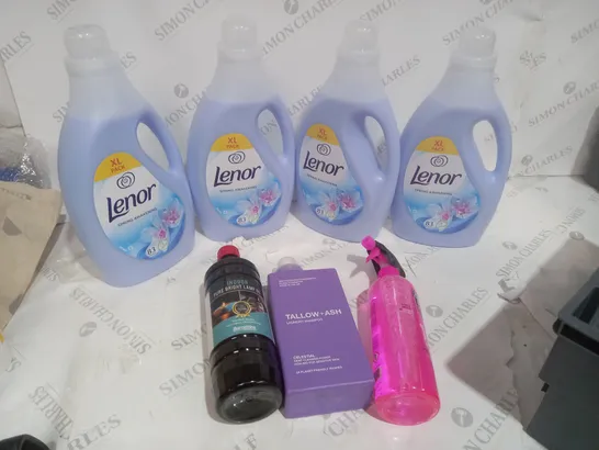 7 ASSORTED LIQUID ITEMS TO INCLUDE A LENOR SPRING AWAKENING AND A INDOOR PURE BRIGHT LAMP OIL - COLLECTION ONLY