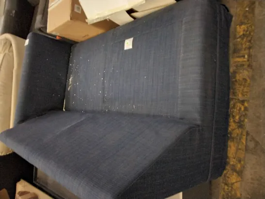 DESIGNER TWO SEATER SOFA SECTION BLUE FABRIC