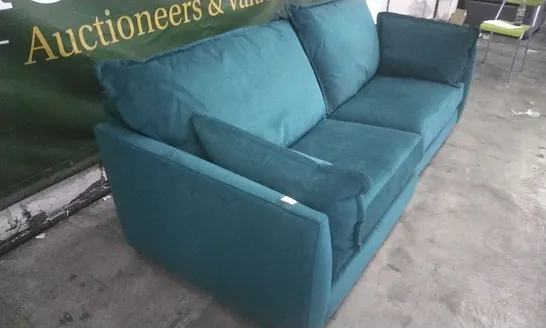 QUALITY BRITISH MADE THE LOUNGE COMPANY HARDWOOD FRAMED COLETTE-FOAM FOUR SEATER EVENING TEAL SOFA