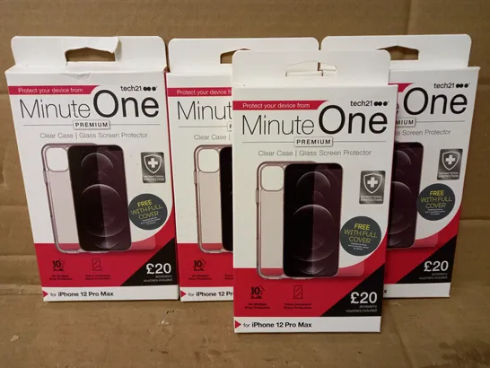 LOT OF 4 MINUTE ONE CLEAR CASES FOR IPHONE 12 PRO MAX