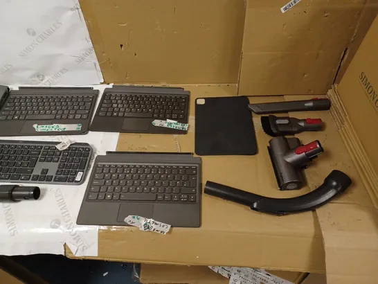 LOT OF APPROXIMATELY 5 ELECTRICAL PARTS AND COMPONENTS TO INCLUDE DELL P190ST, LOGITECH KEYBOARD, AND LENOVO FOLIO CASE ETC. 