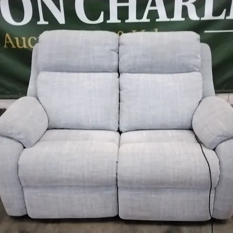 QUALITY BRITISH DESIGNED & MANUFACTURED G PLAN KINGSBURY 2 SEATER POWER RECLINER SOFA BEACH DUCK EGG FABRIC