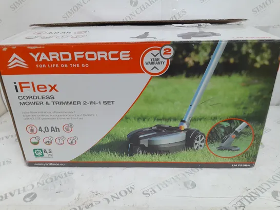 BOXED YARD FORCE IFLEX 12V MOWER & GRASS TRIMMER 