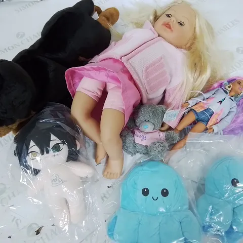 LOT OF 7 ASSORTED DOLLS AND PLUSHIES 