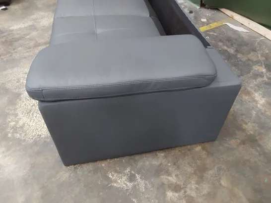 DESIGNER TWO SEATER SOFA BASE ONLY GREY LEATHER 