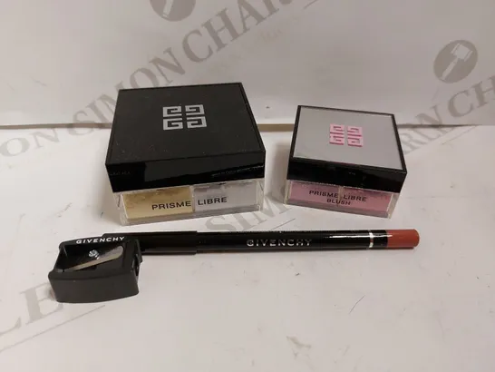 BOX OF 3 GIVENCHY ITEMS TO INCLUDE LIP LINER PENCIL, PRISME LIBRE POWDER AND PRISME LIBRE BLUSH