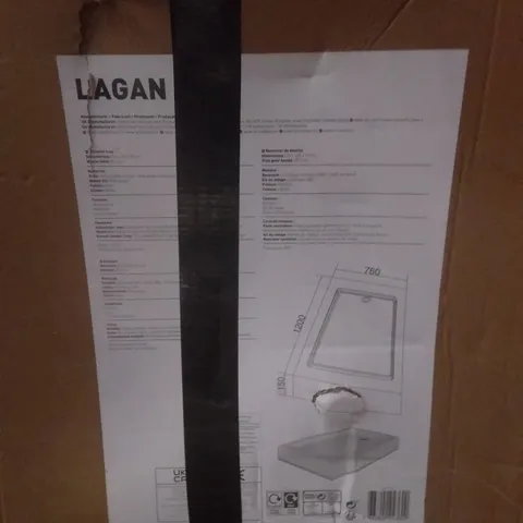 BOXED LAGAN SHOWER TRAY 76 X 120 X 15CM