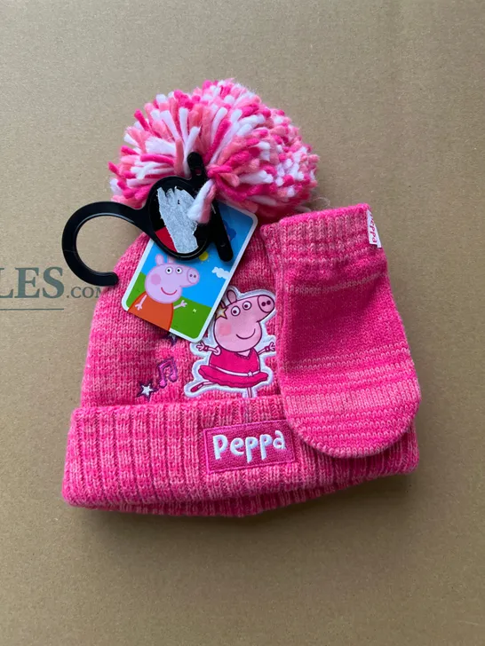 PEPPA PIG HAT AND GLOVES SET 12-24MTHS