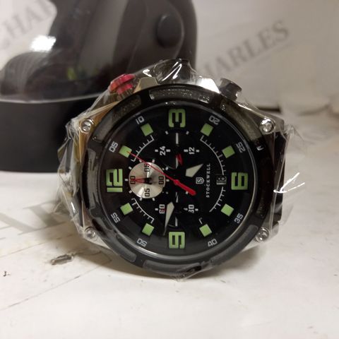 STOCKWELL CHRONOGRAPH STYLE RUBBER STRAP SPORTS WRISTWATCH 