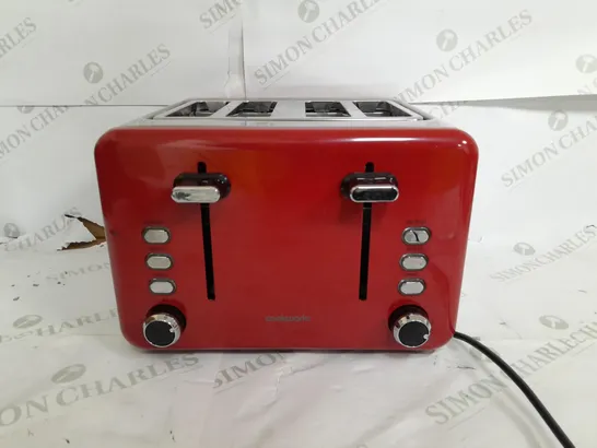 BOXED COOKWORKS 4 SLICE TOASTER IN RED