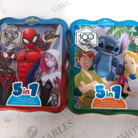APPROXIMATELY 40 DISNEY 5 IN 1 PACKS CELEBRATING 100 YEARS OF DISNEY TO INCLUDE' MARVEL SPIDERMAN AND DISNEY CLASSICS