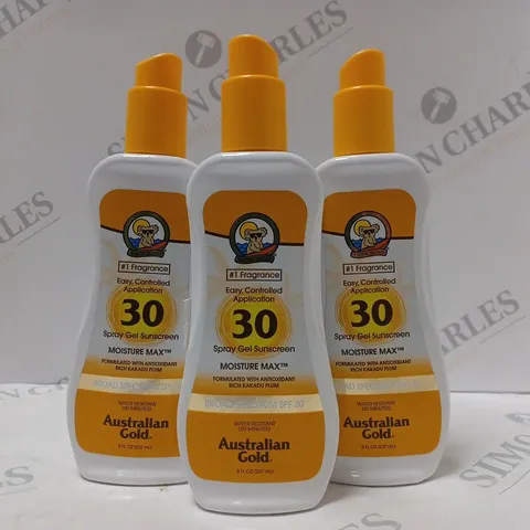 BOX OF APPROX 14 X 237ML AUSTRALIAN GOLD SPRAY GEL SUNSCREEN SPF30