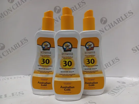 BOX OF APPROX 14 X 237ML AUSTRALIAN GOLD SPRAY GEL SUNSCREEN SPF30