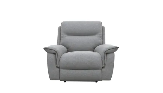 BOXED DESIGNER EXPRESSIONS LIGHT/DARK GREY FABRIC MANUAL RECLINER CHAIR 