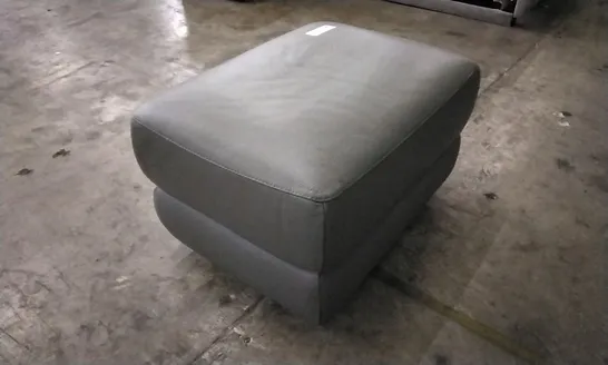 QUALITY ITALIAN DESIGNER CHARCOAL GREY LEATHER FOOTSTOOL