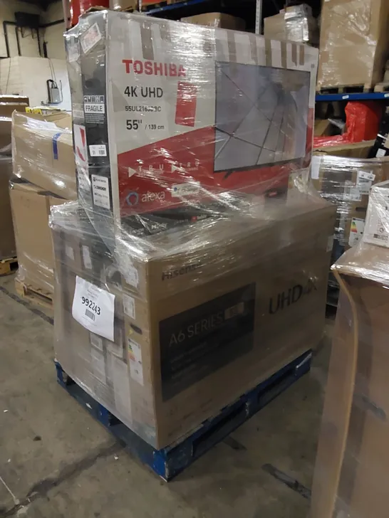 PALLET OF APPROXIMATELY 7 ASSORTED TELEVISIONS TO INCLUDE 