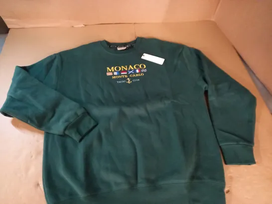 JEM CITY MONACO GREEN CREW JUMPER - L