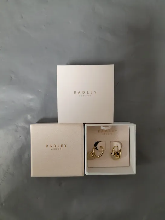 RADLEY 18CT GOLD PLATED PADLOCK HEART CHARM HOOP EARRINGS RRP £35