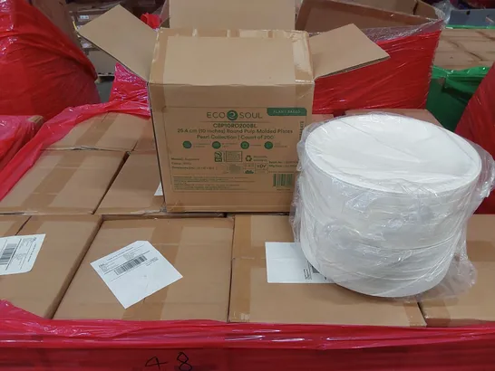 PALLET OF APPROXIMATELY 48 BOXES OF 200x 25.4CM (10") ROUND PULP MOLDED PLATES 