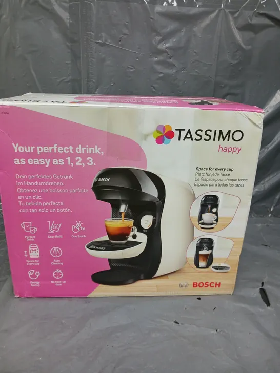 BOXED BOSCH TASSIMO HAPPY POD COFFEE MACHINE - TAS1007GB RRP £106